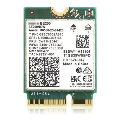 Picture of WiFi 7 BE200NGW WiFi M.2 Card Tri-Band 802.11be WiFi Module, 6-Stream 9.3Gbps, Bluetooth 5.4, 4K QAM, 320MHz, 802.11BE Adapter for Laptop and PC, Support Windows 10/11 64bit (Not Support All AMD CPU)