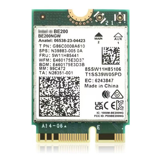 Picture of WiFi 7 BE200NGW WiFi M.2 Card Tri-Band 802.11be WiFi Module, 6-Stream 9.3Gbps, Bluetooth 5.4, 4K QAM, 320MHz, 802.11BE Adapter for Laptop and PC, Support Windows 10/11 64bit (Not Support All AMD CPU)