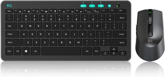 Picture of Rii RKM709 2.4 Gigahertz Ultra-Slim Wireless Keyboard and Mouse Combo, Multimedia Office Keyboard for PC, Laptop and Desktop,Business Office(Black)-New