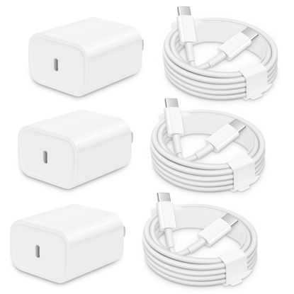 Picture of 3 Pack i Phone 16 15 Charger Fast Charging, 20W USB C Fast Charger Block with 6FT Type C Charger Cord Compatible with Phone 16 15 Pro Max /15 Plus/,Pad Pro 12.9"/11",i Pad Air 5th/4th 10.9'