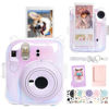 Picture of wogozan Clear Case for Fujifilm Instax Mini 12 Instant Film Camera with Upgraded Photo Pocket Holds 10 Films on Back and Adjustable Strap - Shiny(No Camera)