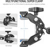 Picture of NEEWER Super Clamp with 3" Dual Ballhead Magic Arm, Cold Shoe, 1/4" Threads, Phone/Action Camera Mount Adapter for Desk Tripod Tube Crossbar Gimbal Rods Compatible with SmallRig GoPro DJI, ST83