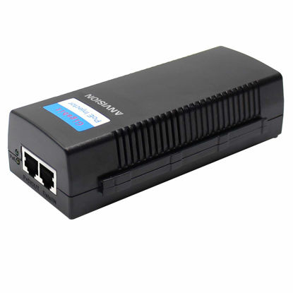 Picture of ANVISION 48V 1.0A Gigabit PoE Injector, 48W Power Supply Adapter with AC Cord, IEEE 802.3af/at Compliant, for IP Voip Phones, Cameras, AP and More