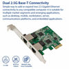 Picture of Syba Dual 2.5 Gigabit Ethernet PCI-E Network Expansion Card RJ45 LAN Adapter Low Profile Bracket SD-PEX24066