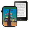 Picture of kwmobile Neoprene e-Reader Pouch Size 6" eReader - Universal eBook Sleeve Case with Zipper, Wrist Strap - Multicolor/Blue/Brown