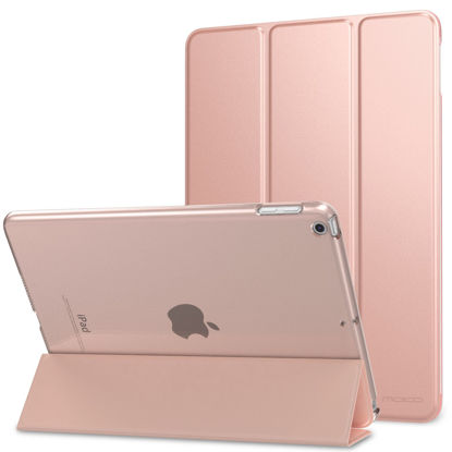 Picture of MoKo Case Fit 2018/2017 iPad 9.7 5th / 6th Generation - Slim Lightweight Smart Shell Stand Cover with Translucent Frosted Back Protector Fit Apple iPad 9.7 Inch 2018/2017, Rose Gold(Auto Wake/Sleep)