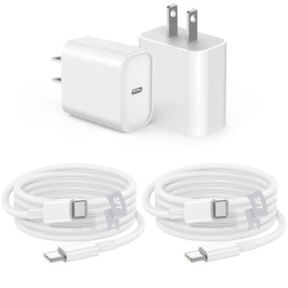 Picture of 2Pack USB C Fast Charger for iPad Pro 12.9/11 in 2022/2021/2020/2018,iPad 10th,iPad Air 4th/5th 10.9",iPad Mini 6th Generation,iPad Charger Fast Charging Wall Charger Block with 3FT USB C to C Cable