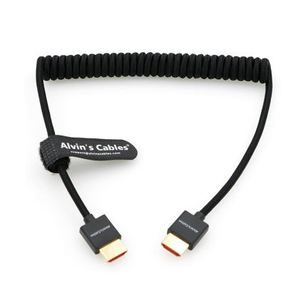 Picture of Alvin's Cables 8K 2.1 Full HDMI Braided Coiled-Cable for Atomos Ninja-V 4K-60P Record from Z-CAM for Canon-C70, for Sony A7S3| A9| A74