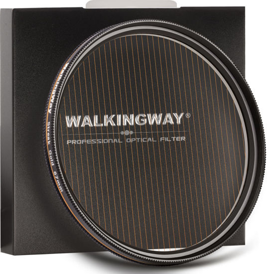 Picture of Walking Way 49MM Variable Gold Streak Filter Rotating Circular Anamorphic-Style Streak Effect Lens Filter for Photography and Videography