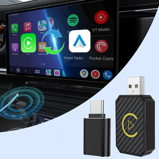 Picture of Mini Android Auto Wireless Adapter&Wireless CarPlay Adapter Convert Factory Wired to Wireless CarPlay Dongle, USB CarPlay Wireless Stick Wireless Android Auto Adapter for iOS 12+/Android 11+ No Delay