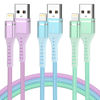 Picture of iPhone Charger [Apple MFi Certified] 3Pack 3FT Lightning Cable Fast Charging High Speed Data Sync USB Cable Compatible iPhone 14/13/12/11 Pro Max/XS MAX/XR/XS/X/8/7/Plus/6S (Multi-Color)