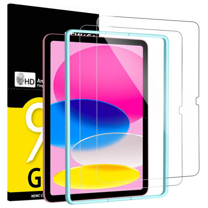 Picture of NEW'C 2 Pack Designed for iPad 10.9 inches (10th Generation, Model 2022) Screen Protector Tempered Glass, Bubble Free, Ultra Resistant (Easy Installation Frame)