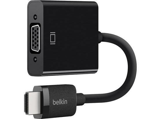 Picture of Belkin HDMI to VGA Adapter with Micro-USB Power and Audio Support, Compatible with Apple TV 4K and Most TVs