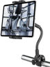 Picture of woleyi Gooseneck Treadmill Tablet Holder, Exercise Bike Handlebar Clamp for Spin Bike Peloton, Indoor Stationary Bicycle, Elliptical, Stroller for 4-12.9" iPad Pro Air Mini, Phone, Galaxy, Fire, Ebook