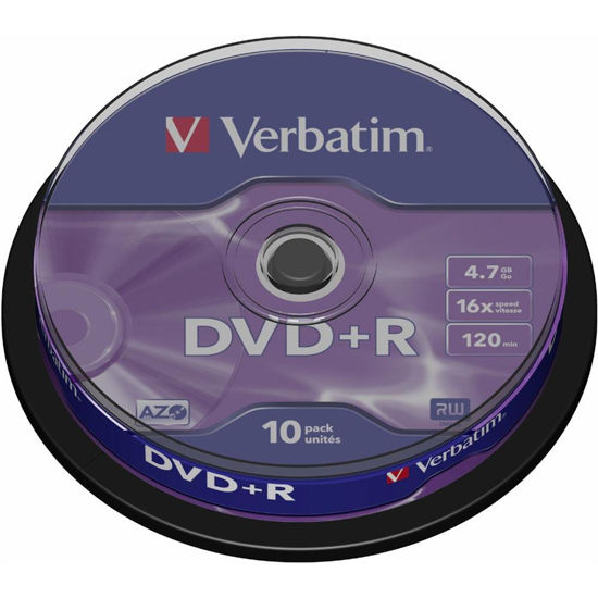 Picture of Verbatim 43498 DVD+R 16x Non-Print 10pk