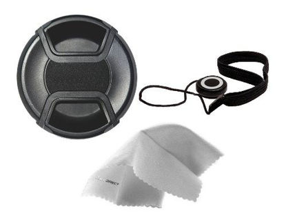 Picture of Nikon COOLPIX B600 Lens Cap Center Pinch + Filter Adapter + Lens Cap Holder + Nw Direct Microfiber Cleaning Cloth.