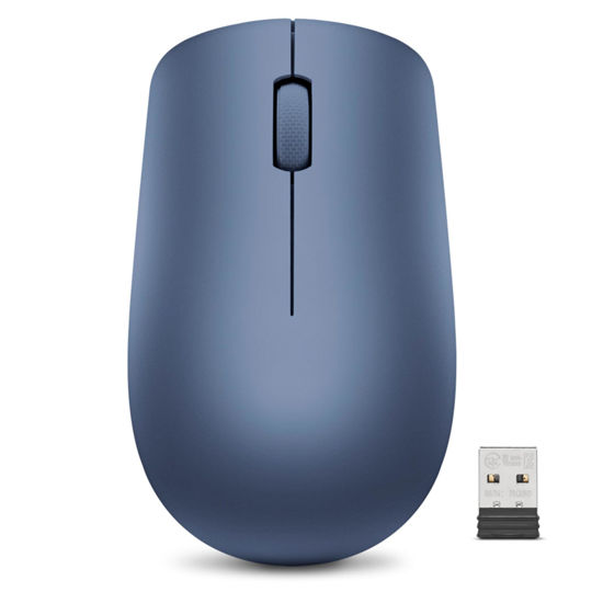 Picture of Lenovo 530 Wireless Mouse with Battery, 2.4GHz Nano USB, 1200 DPI Optical Sensor, Ergonomic for Left or Right Hand, Lightweight, GY50Z18986, Abyss Blue