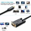 Picture of DteeDck USB C to VGA Cable 10 ft, USBC Type C to VGA Cord Braided (Thunderbolt 3) Compatible with iMac, MacBook Pro, MacBook Air, Surface Book 2, Chromebook and More