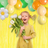 Picture of Yellow Streamers Party Backdrop - GREATRIL Foil Fringe for Pineapple/Lemon/Truck/Race Birthdays Party Decoration - 3.2ft X 8.2ft - 2 Packs