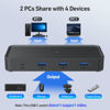 Picture of uni USB Switch, USB Switcher to 2 Computers & Laptops, USB 3.0 Sharing Switch Selector with Remote Control 4 Ports for USB-C Keyboard Mouse Printer Webcam | with 2 USB-A Cables