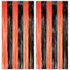 Picture of Black Orange Streamers Party Backdrop - GREATRIL Tinsel Fringe Curtain for Halloweens/Pumpkin/Birthdays Party Decoration - 3.2ft X 8.2ft - 2 Packs