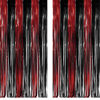 Picture of Black Red Party Streamers Backdrop - GREATRIL Foil Fringe Tinsel for Stranger/Friday Party - 3.2ft X 8.2ft - 2 Packs