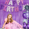 Picture of Purple Foil Fringe Party Backdrop - GREATRIL Party Streamers for Mermaid/Butterfly/Wednesdays/Star Birthdays Party Decoration - 3.2ft X 8.2ft - 2 Packs