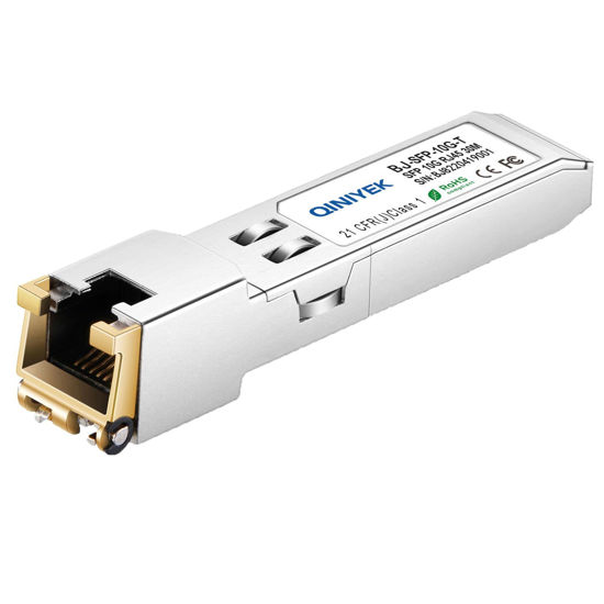 Picture of SFP+ to RJ45 Module, 10Gbase-T SFP+ Mini Gbic Transceiver Compatible with Cisco SFP-10G-T-S, Meraki, Ubiquiti UniFi UF-RJ45-10G, Fortinet, TP-Link TL-SM5310-T and More