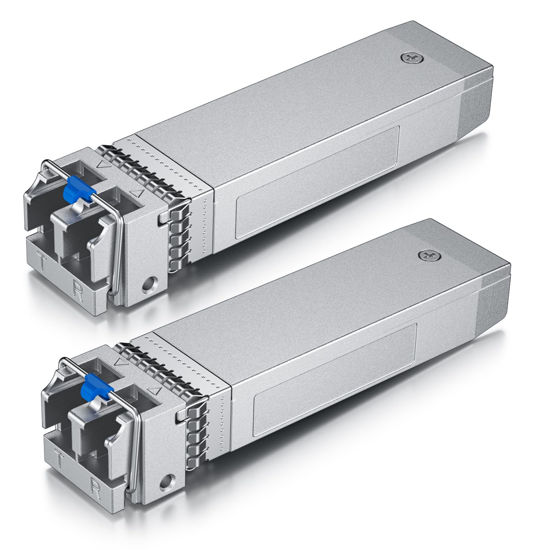 Picture of 10Gtek 10GBase-LR SFP+ Transceiver, 10G 1310nm SMF SingleMode Fiber Optic Module, 10km, for Cisco SFP-10G-LR, Meraki MA-SFP-10GB-LR, Ubiquiti UniFi UF-SM-10G, Fortinet, Mikrotik, Netgear, Pack of 2