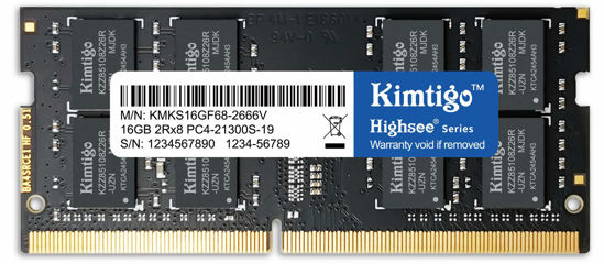 Picture of Kimtigo DDR4 16GB Laptop Dram 2666MHz (PC4-21300) CL19 (Compatible with 2400MHz or 2133MHz) 1.2V Notebook (SODIMM) RAM Non-ECC Unbuffered Single Rank 260 Pin PC Computer Memory Module Upgrade