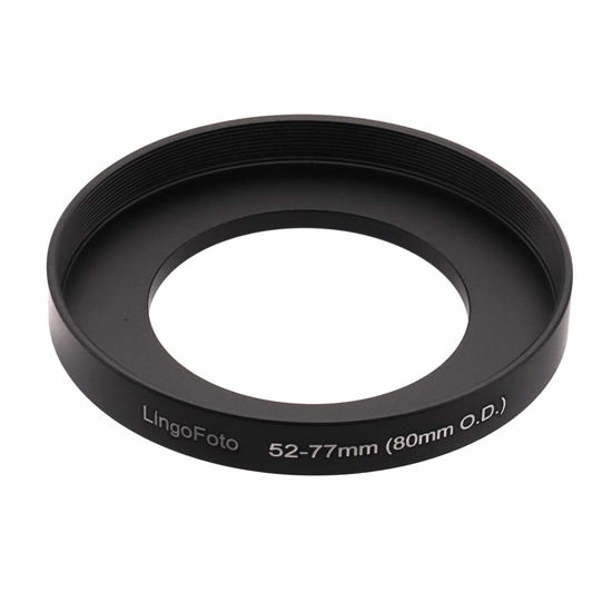 Picture of Front Step Up Ring 52mm to 80mm Lens Matte Box Adapter O.D, 52mm Lens Adapter Ring to 77mm Lens Filters/Lens Cap LingoFoto (52mm)