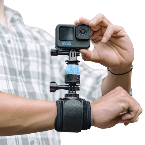 Picture of SUREWO Wrist Strap Mount with Quick Release Adapter Compatible with GoPro Hero 12/11/10/9/8/7//6/5 Black,DJI Osmo Action 4/3/2,Insta 360 ONE R,AKASO/Campark and More