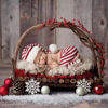 Picture of Christmas Newborn Baby Photo Shoot Props Outfits Crochet Clothes Santa Claus Red Hat Pants Photography Props (red and off-white)