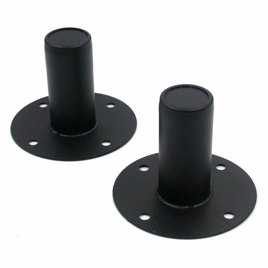 Picture of T Tulead Speaker Mount Stand Top Bracket 4.21"×3.15" Speaker Cabinet Pole Mount Speaker Stand Mounts Pack of 2