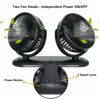 Picture of TriPole Car Fan Portable Dual Head Electric Vehicle Mounted USB 300 Degree Rotation Auto Cooling Fan 3 Speed Strong Wind Desk Fan for Dashboard SUV RV Truck Sedan Home Office