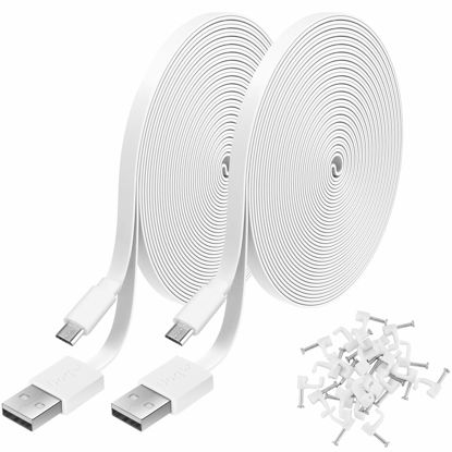 Picture of 3 Pack 26FT Power Extension Cable Works for Wyze Cam V4/V3,WyzeCam,WyzeCam Pan,WYZE Cam OG,KasaCam Indoor,NestCam Indoor,Blink,Cloud Cam,USB to Micro USB Durable Charging Cord for Security Camera