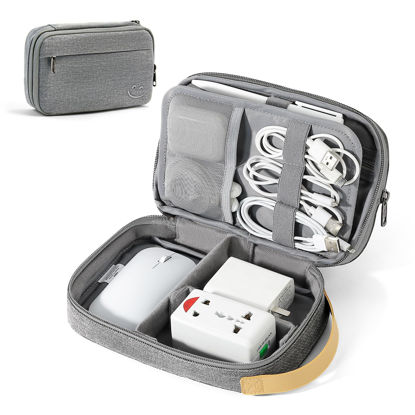 Picture of Travelkin Travel Electronic Cord Organizer Travel Case, Travel Cable Organizer Bag For Charger, Phone, Sd Card, Sim Card, Earphone, Usb Drives(Grey)