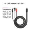 Picture of Spaseeba 3 in 1 Cable for graphic tablet Pen display Artist 10(2nd Gen), Artist 12 (2nd Gen), Artist 13 (2nd Gen), Artist 16 (2nd Gen), Artist Pro 16, for Graphics Drawing Tablet Monitor Display