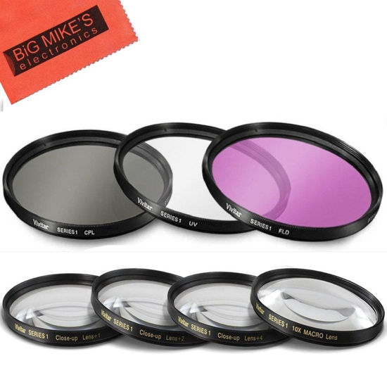 Picture of 7 Piece 40.5mm Filter Set includes 3 PC Filter Kit (UV-CPL-FLD) and 4 PC Close Up Filter Set for Sony ZV-E10, Alpha A5000, A5100, A6000, A6300, A6500, NEX-5TL, NEX-6 Camera with 16-50mm E-Mount Lens