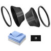 Picture of 18-Piece Filter Ring Adapter Set - 9X Step-Up Rings and 9X Step-Down Rings for Lens Filters, Lens Hoods, and Lens Converters - Includes 4X Microfiber Cleaning Cloths (7x6 Inches)