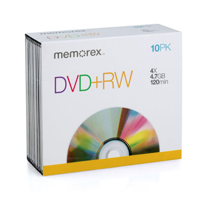 Picture of Memorex MEM05509 DVD plus RW 4.7GB Slim 4x Discs, 10 Pack