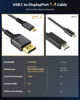 Picture of Maxonar USB C to DisplayPort Cable 8K@60Hz 4K@60Hz/144Hz/120Hz 5K@60Hz 2K@240Hz Thunderbolt 3 to DisplayPort Cable HBR3 DP 1.4 Adapter for MacBook Pro, Mac Mini, Dell XPS 1M/3.3Ft VESA Certified