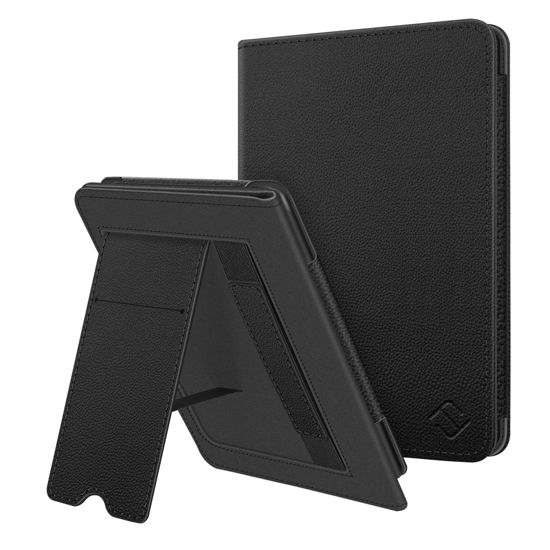 Picture of Fintie Stand Case for 6.8" Kindle Paperwhite (11th Generation-2021) and Kindle Paperwhite Signature Edition - Premium PU Leather Sleeve Cover with Card Slot and Hand Strap, Black