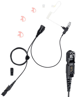 Picture of commountain XPR 3500e XPR 3300e Earpiece with Mic Compatible with Motorola Radios XPR 3300, XPR 3500, XPR3300e, XPR3500e, XPR3300, XPR3500, XPR 3000e Acoustic Tube Headset with PTT Microphone