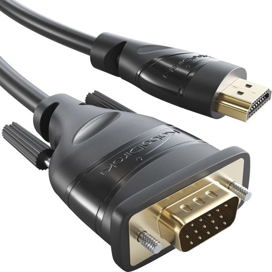 Picture of HDMI-VGA adapter cable - 10ft (HDMI to VGA, High Speed HDMI/15-pin D-sub, monitor cable to connect PCs, laptops, and other HDMI devices to VGA screens at Full HD/1080p and a fast 60Hz) by CableDirect