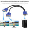 Picture of BUBUCAM VGA Splitter Cable Dual VGA Monitor Y Cable 1 Male to 2 Female Adapter Converter Video Cable for Screen Duplication - 1 Feet (No Screen Extension) - Only Work for Identical Monitor