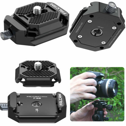 Picture of ULANZI F38 Camera Quick Release Plate w 1/4" to 3/8" Screw Thread, Quick Release System QR Plate Camera Tripod Mount Adapter for Sony Canon Monopod DSLR Stabilizer Slider DJI Switch Between Stablizer