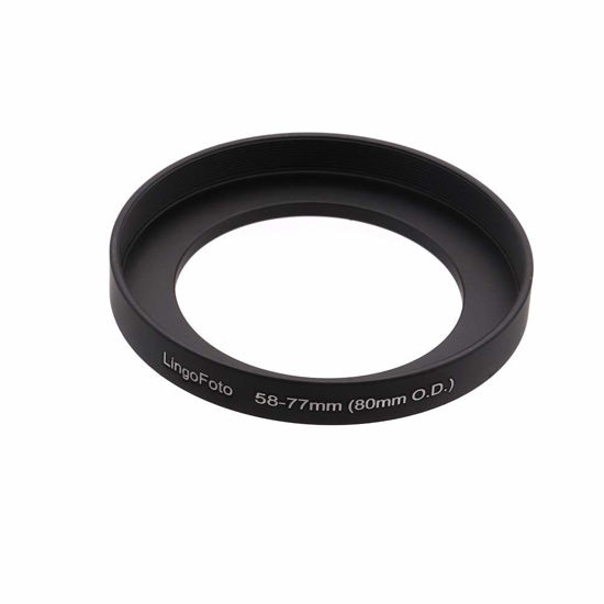 Picture of Front Step Up Ring 58mm to 80mm Lens Matte Box Adapter O.D, 58mm Lens Adapter Ring to 77mm Lens Filters/Lens Cap LingoFoto