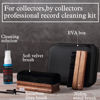 Picture of Ziliny 6 Pcs Vinyl Record Cleaning Kit includes Velvet Soft Record Brush, Nylon Brush, 2 Microfiber Brush, Cleaner Fluid and Storage Box, Vinyl Record Cleaning Brush Kit (Dark Brown)