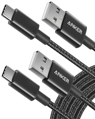 Picture of Anker USB to USB C Cable [2 Pack, 10FT], USB A to USB C Charger Cord for Samsung Galaxy S10 S10+, LG V30, Beats Fit Pro and More (USB 2.0, Black)